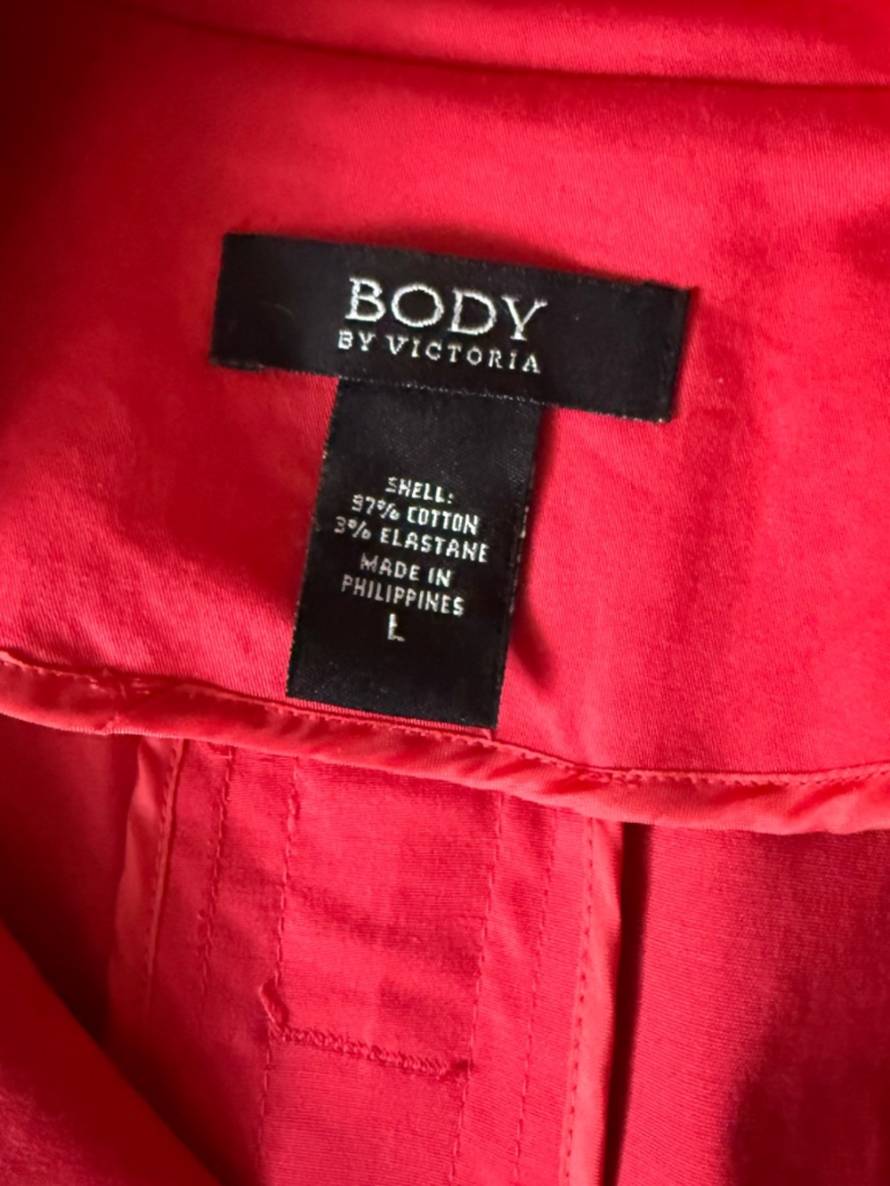 Victoria's Secret Bright Red Double-Breasted Trench Coat with Belt Size L - Picture 6 of 6